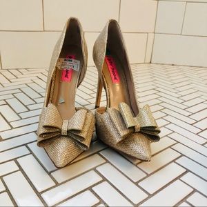 Gold Betsy Johnson Pointed Toe Shoes